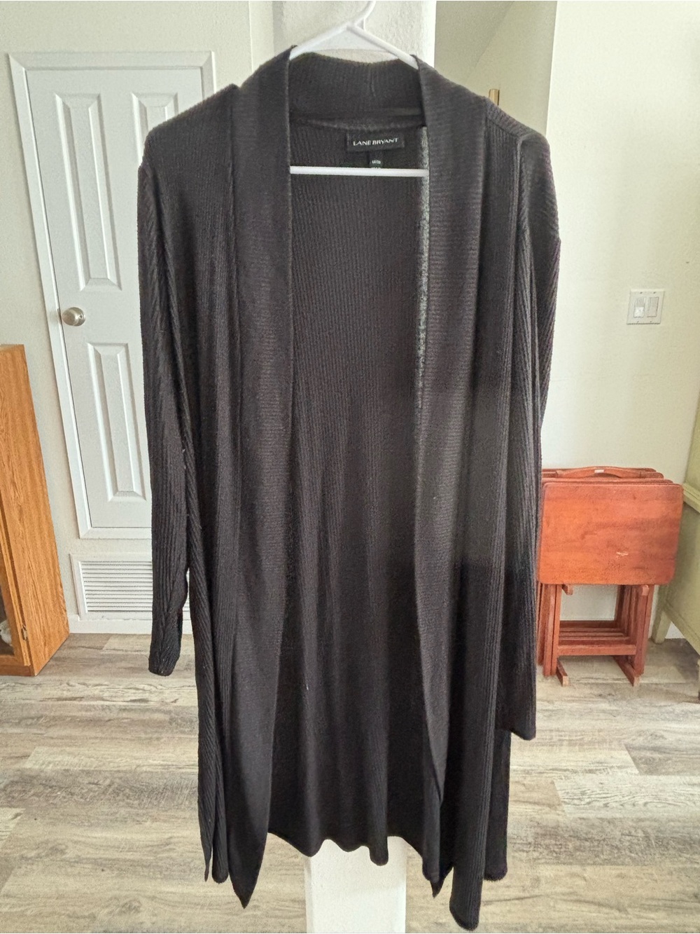 Lane Bryant Black Open-Front Long Cardigan